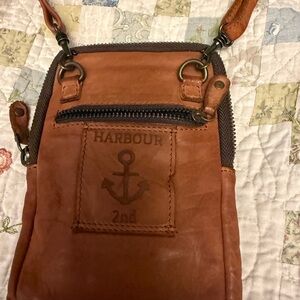 Harbour Tan Leather Crossbody Phone Pouch